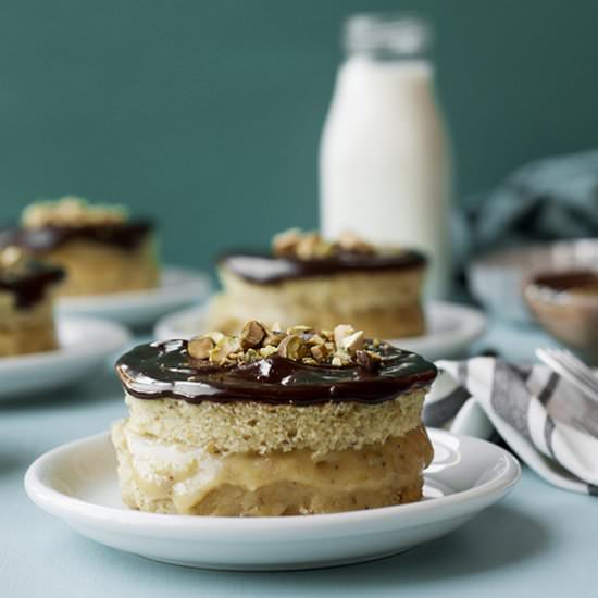 Mini Pistachio Boston Cream Pies