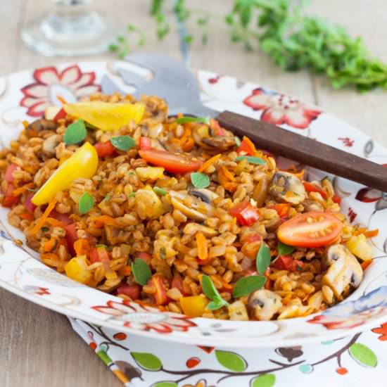 Farro Salad with Mushrooms