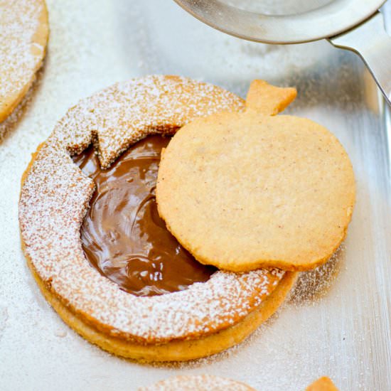 Almond Hazelnut Linzer Cookies