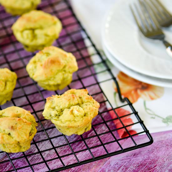 Vegan Avocado-Scallion Muffins