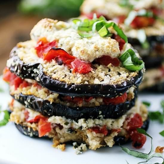 Eggplant Stacks with Cashew Ricotta