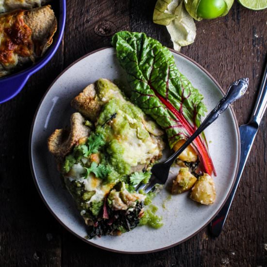 Potato Poblano Enchiladas