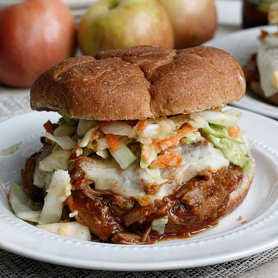 BBQ Apple Pulled Pork Sandwiches
