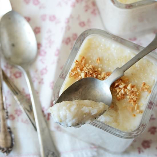 Creamy Almond Brown Rice Pudding