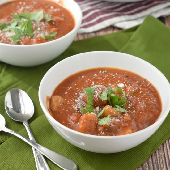 Slow Cooker Meatball Gnocchi Soup