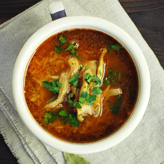Soup with Oyster Mushrooms