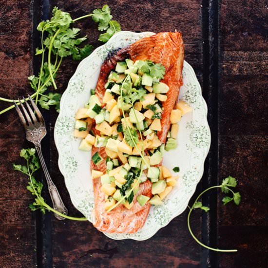 Grilled Salmon with Avocado Salsa