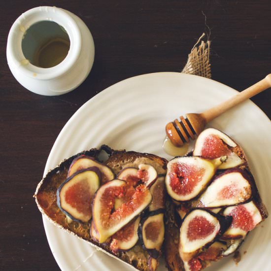 Fig, Honey and Almond Butter Toast