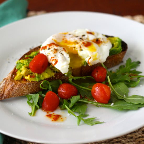 Avocado Toast with Harissa Tomatoes