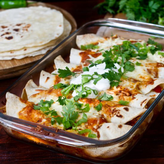 Chicken and Bean Enchiladas