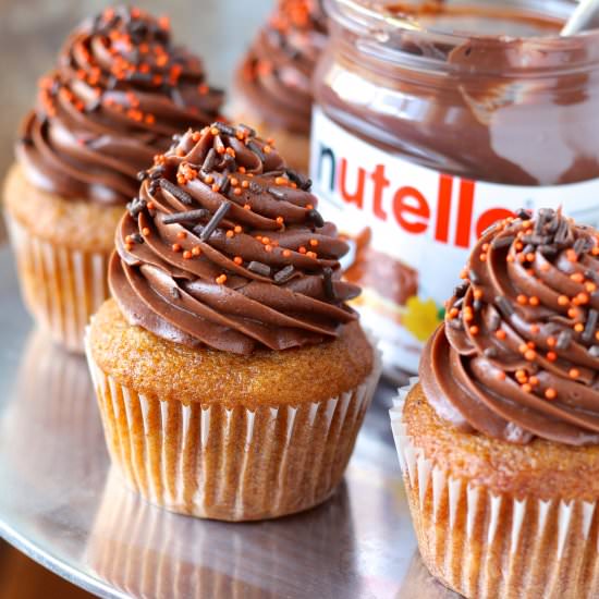 Pumpkin Nutella Cupcakes