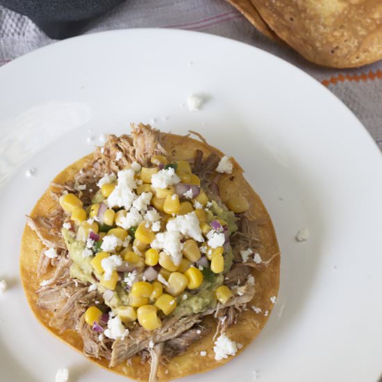 Beer Pulled Pork Carnita Tostadas