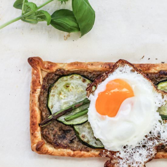 Zucchini, Asparagus & Eggplant Tart