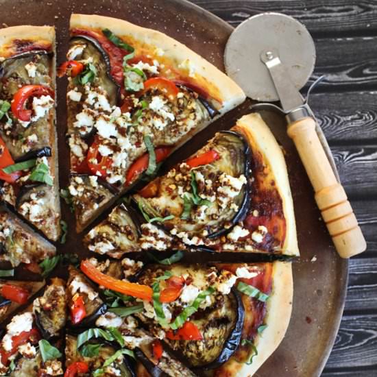 Roasted Veggie & Goat Cheese Pizza