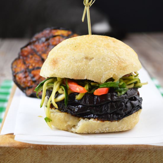 Eggplant Sriracha BBQ Burger