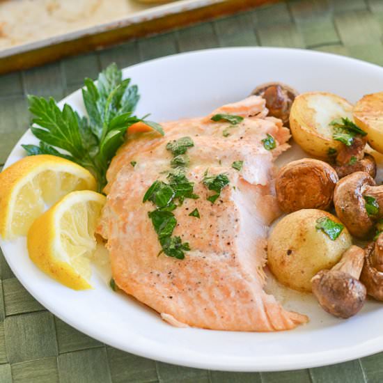 Roasted Salmon with Potatoes