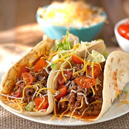 Beef Tacos with Homemade Tortillas