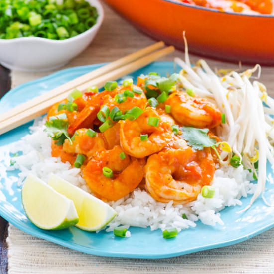 30 Minute Thai Shrimp Squash Curry