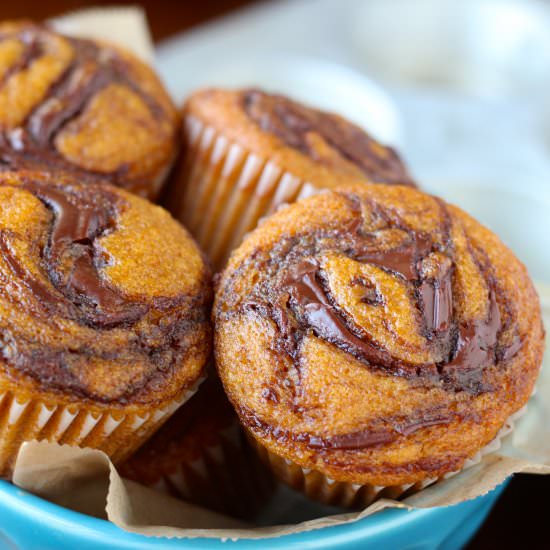 Pumpkin Nutella Muffins