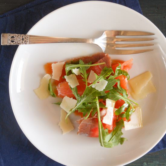 Smoked salmon and rucola