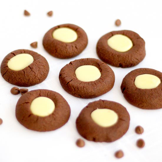 Mint Chocolate Thumbprint Cookies