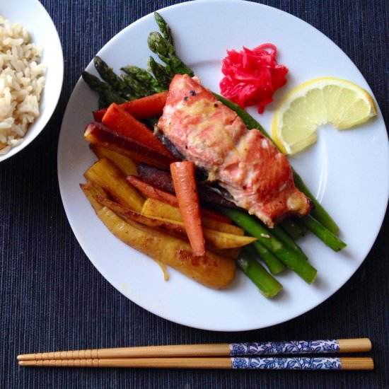 Miso-glazed salmon