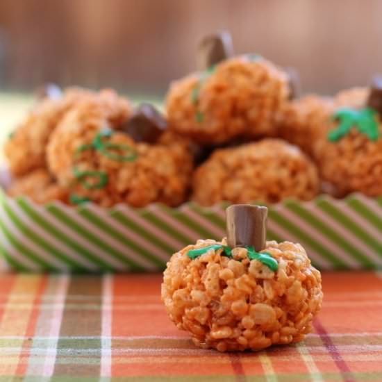 Rice Krispie Treat Pumpkins