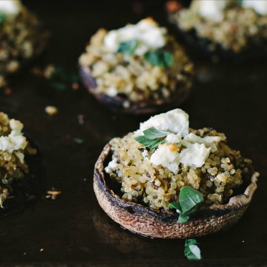 Quinoa stuffed mushrooms