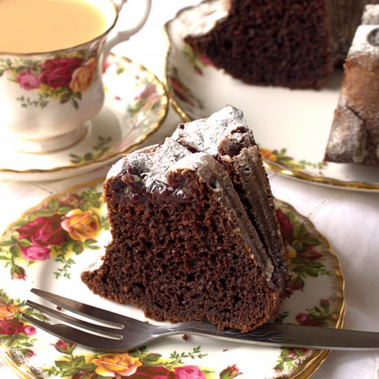 Tunnel of Jam Chocolate Bundt Cake