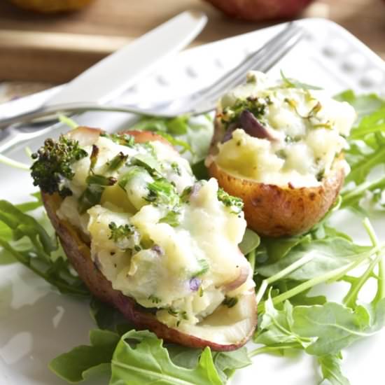 Broccoli & Cheese Stuffed Potatoes