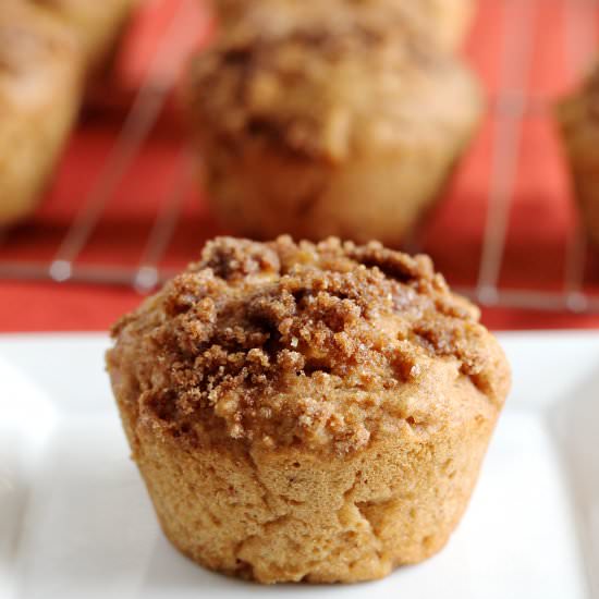 Whole Wheat Apple Honey Muffins