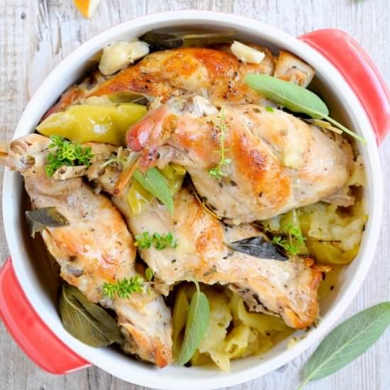 Roasted Rabbit in Cider
