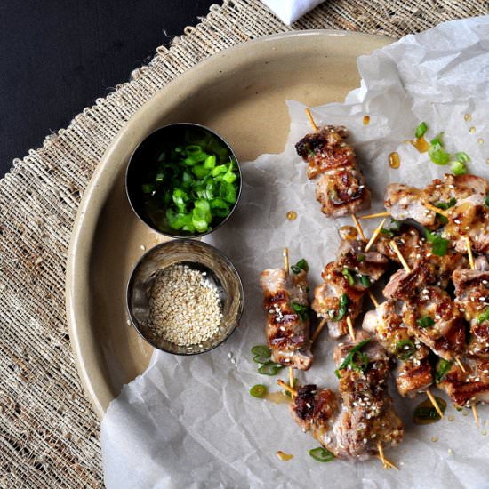 Maple Miso Pork Skewers