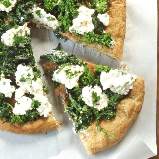 Vegan Broccoli Rabe White Pizza