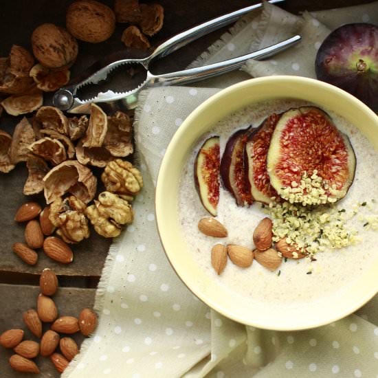 Raw Buckwheat-Nut Porridge with Fig
