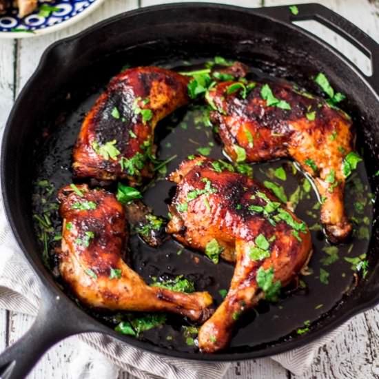 Beer & Honey Roasted Chicken Thighs