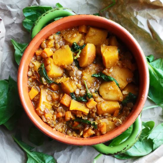 Curried Squash and Lentil Stew