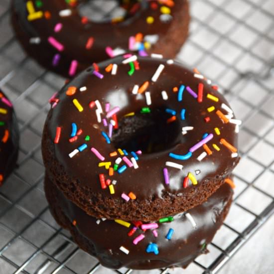 Baked Double Chocolate Donuts