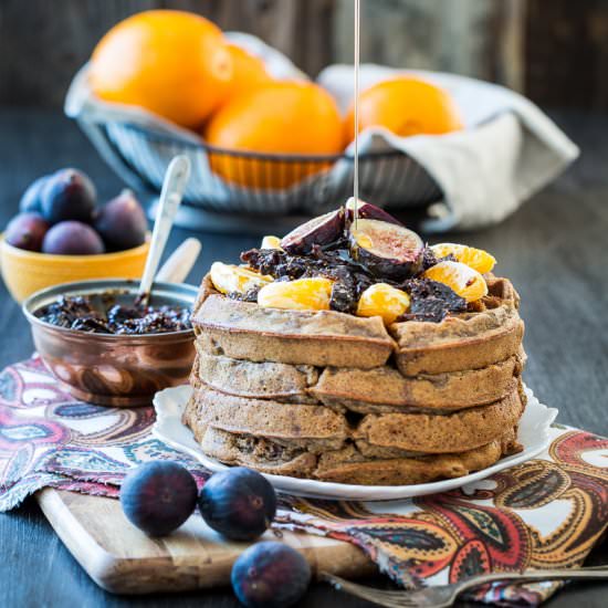 Spiced Orange Cacao Nib Waffles