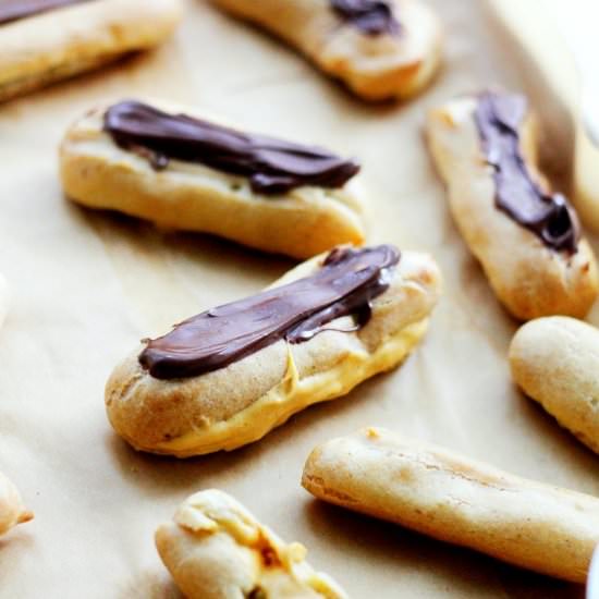 Pumpkin Pastry Cream Eclairs