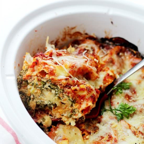 Spinach & Feta Crock Pot Lasagna