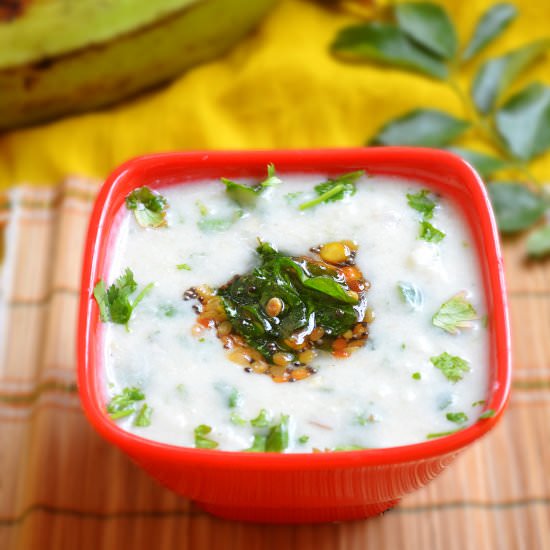 Raw banana in Yogurt