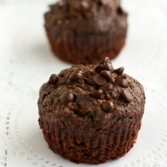 Double Chocolate Zucchini Muffins