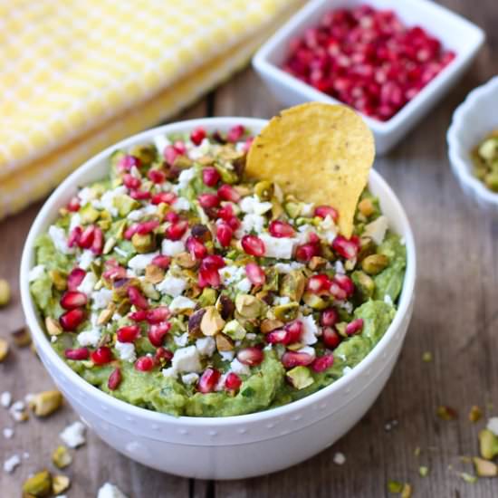 Guacamole with Feta and Pistachios