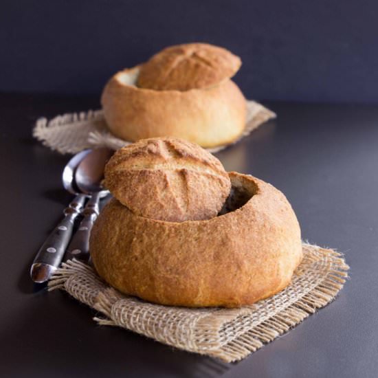 Quick Whole Wheat Bread Bowls