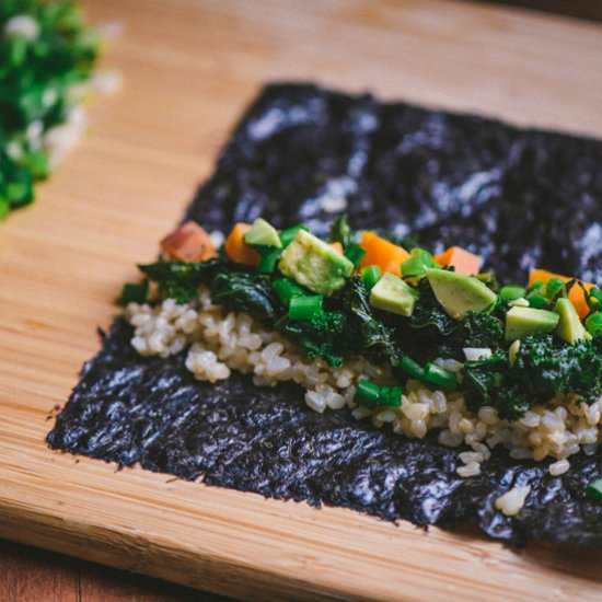 Fall Sweet Potato and Kale Sushi