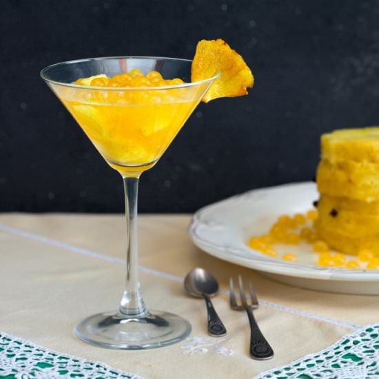 BAKED PINEAPPLE WITH FRUITY POPPER