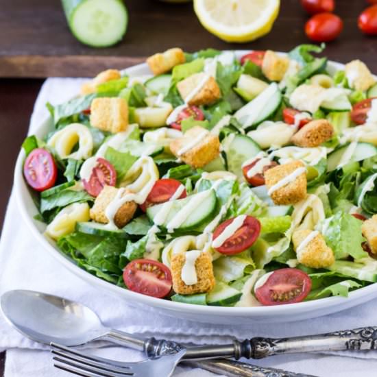 Caesar Salad with Cheese Tortellini