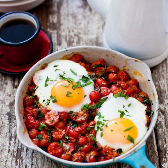 Baked Eggs with Roasted Tomatoes