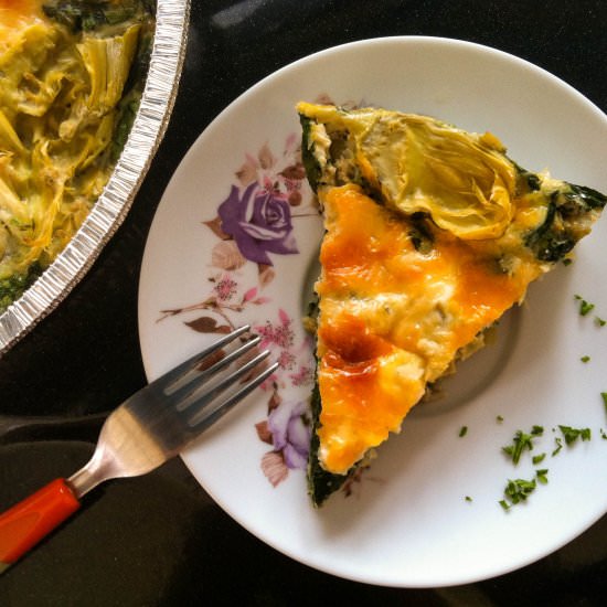 Crustless Spinach Artichoke Quiche